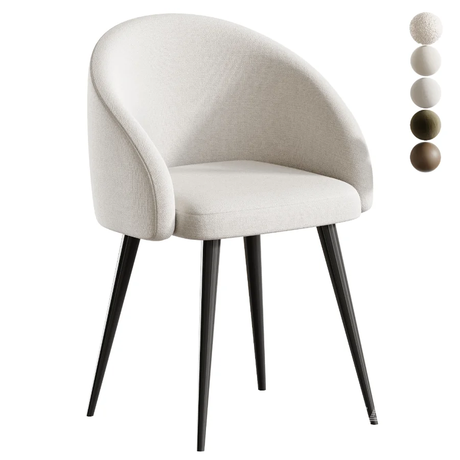 Boucle chair grey prostohome - Image 3