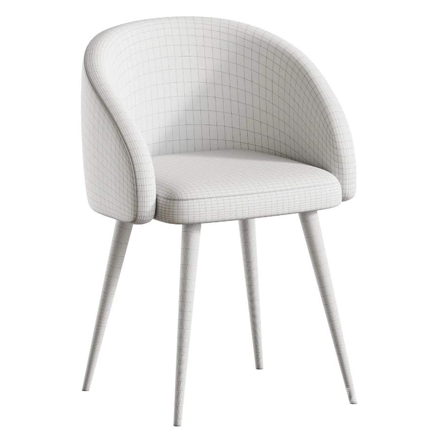 Boucle chair white prostohome - Image 4