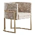 Parsons Arm Chair Leather Indoor Dining Chair with Gold Frame - Thumbnail 4