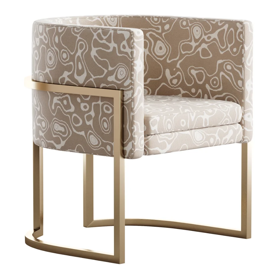 Parsons Arm Chair Leather Indoor Dining Chair with Gold Frame - Image 4