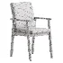 Modern Arm Chair with Upholstered Seat and Wood Arms - Thumbnail 7