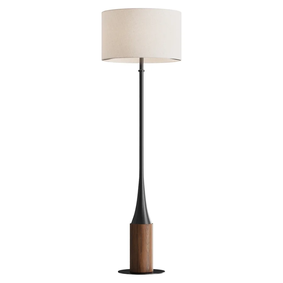 Charcoal Grey Metal Floor Lamp - Image 2