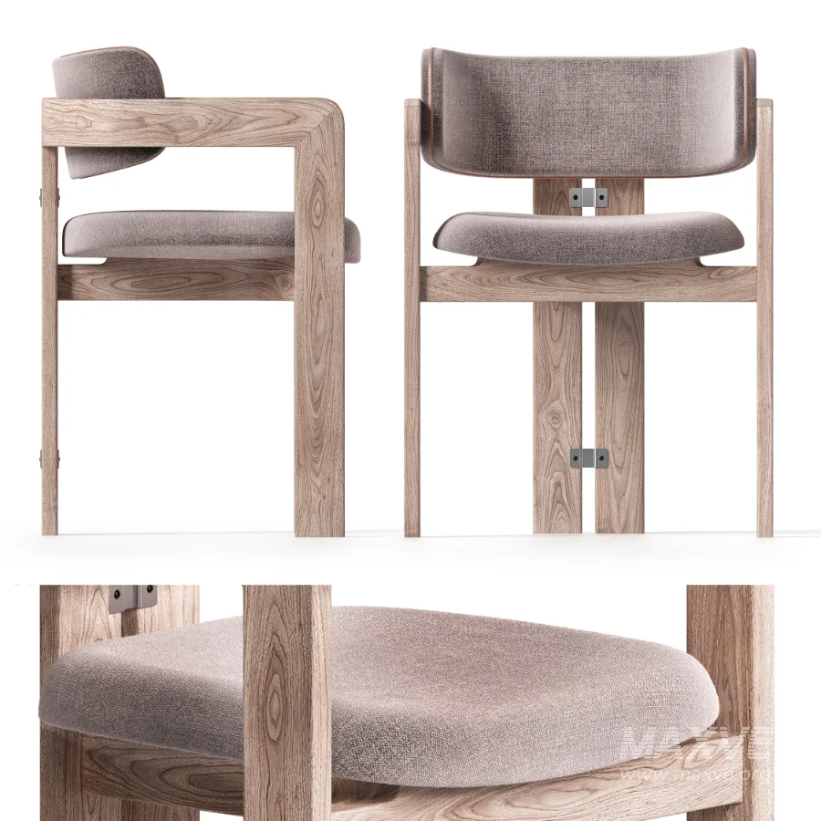 CHAIR With Solid Curved Wooden Structure - Image 6
