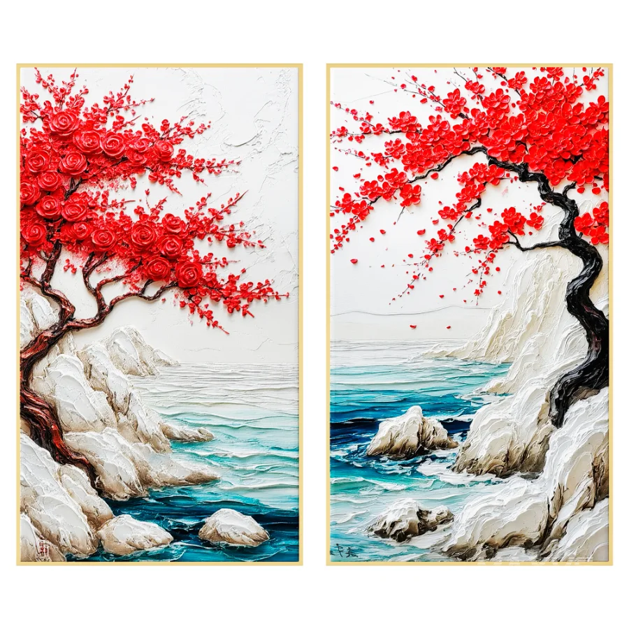 Premium Coastal Blossom Wall Art Set - Image 3