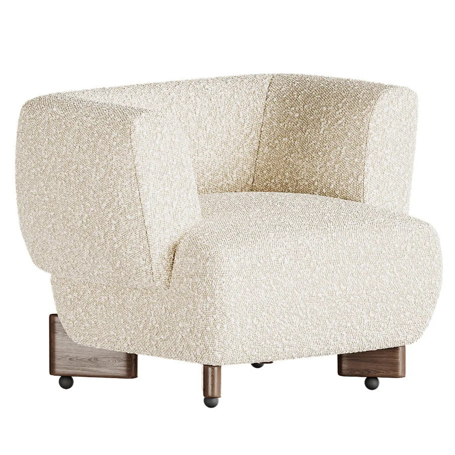 Antonella Stone Cream Woven Fabric Occasional Chair - Image 3