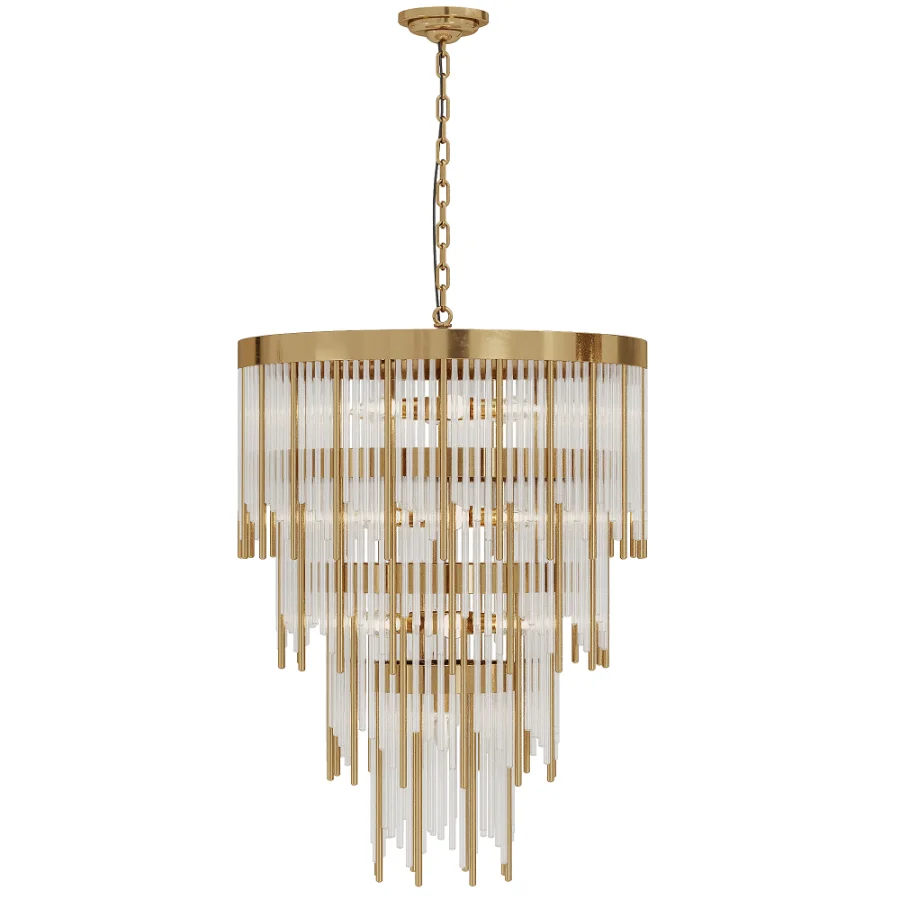 Glam Antique Bronze Waterfall Chandelier - Image 1