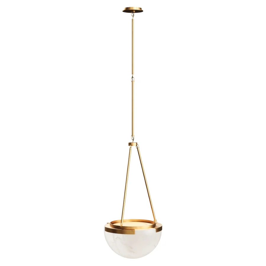 Melange Small Elongated Alabaster Pendant by Visual Comfort - Image 8