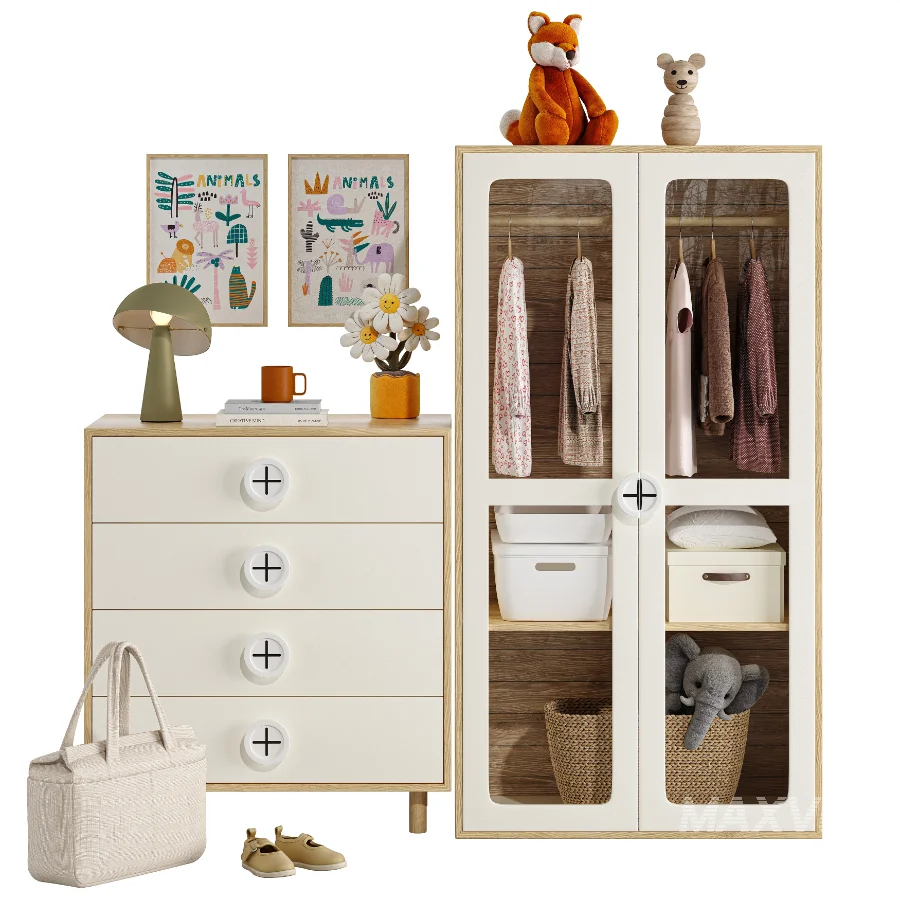 Child Wardrobe 01-Vente-unique - Image 1