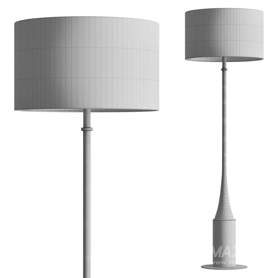 Charcoal Grey Metal Floor Lamp - Image 3