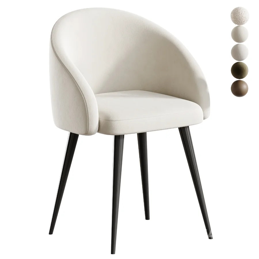 Boucle chair grey prostohome - Image 4