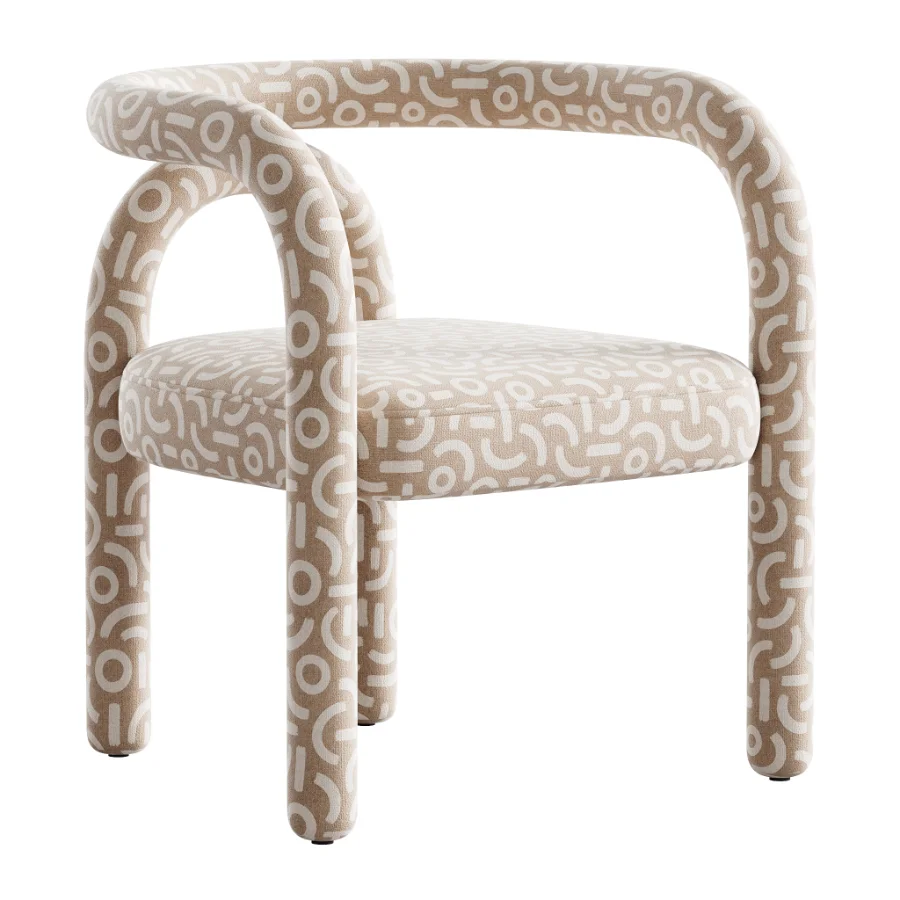 Modern Design Armless Open Back Chairs Fabric Dining Chairs - Image 6