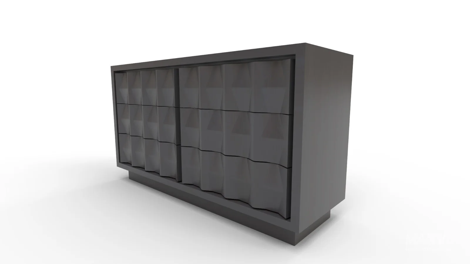 Carved Pattern Wide Dresser - Image 8