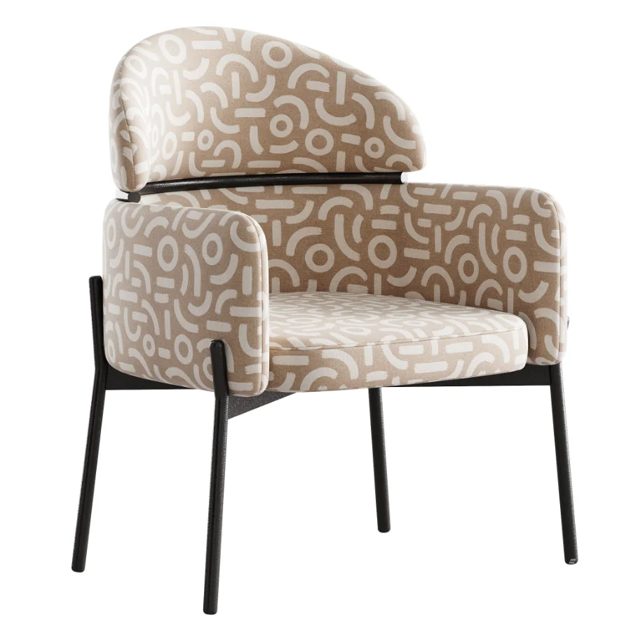 Simple Padded Arm Chair with Arms - Image 3