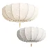 Traditional Japanese Round Iron Frame Fabric Shade Light Chandelier - Thumbnail 4