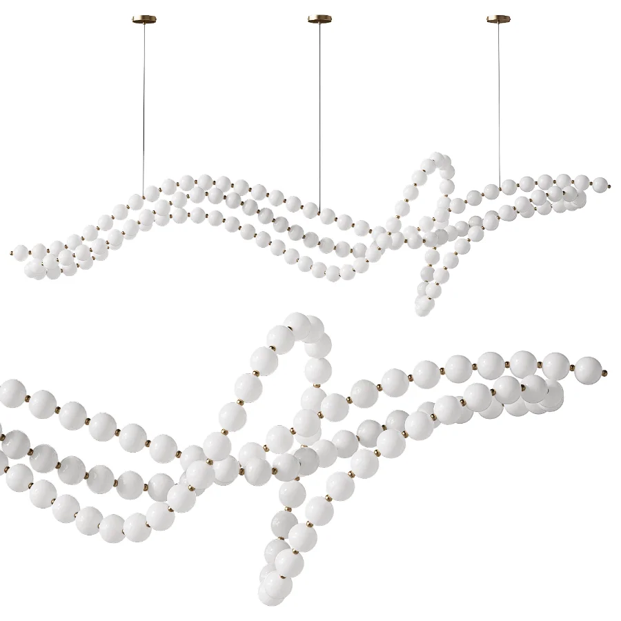 Glass Pearl Necklace Chandelier - Image 4