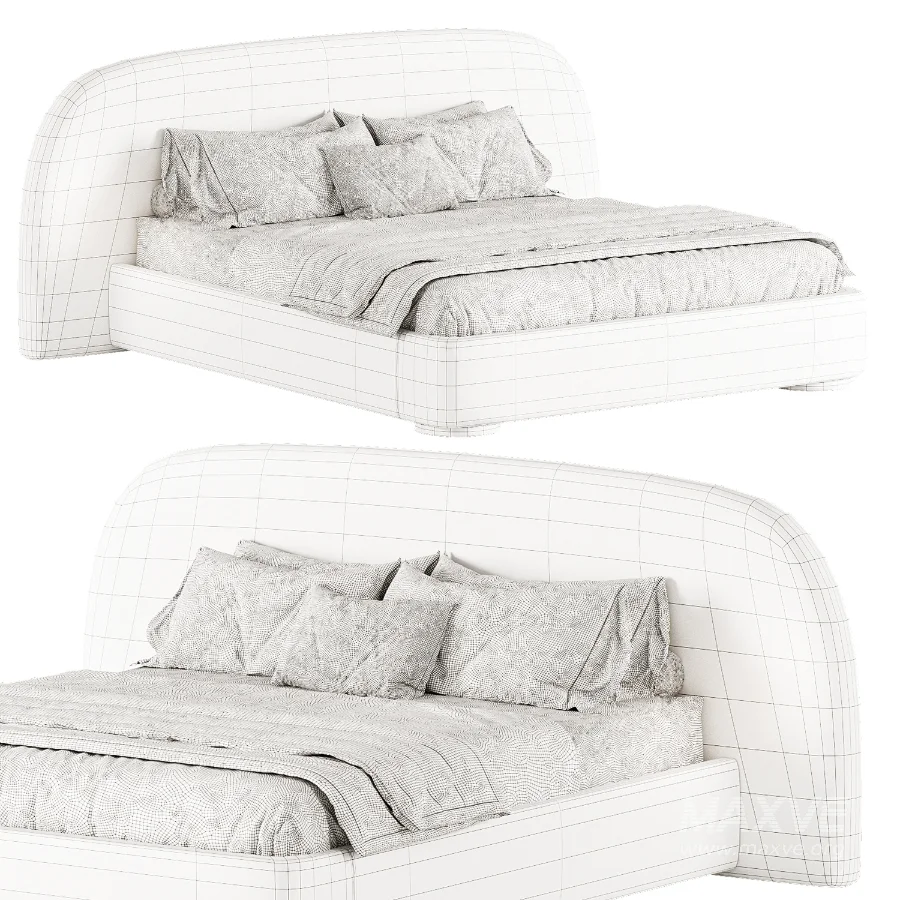 Estelle Velvet Mustard Velveteen Fabric Queen Bed - Image 3