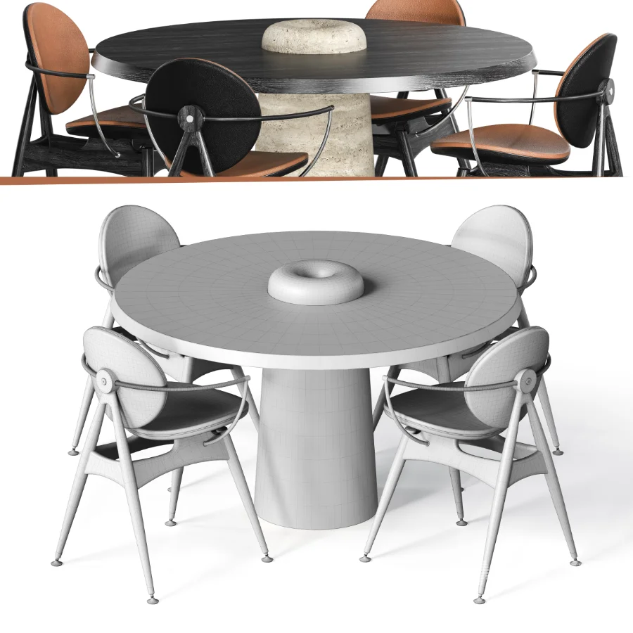 DINING TABLE WITH 4 CHAIRS - Image 8
