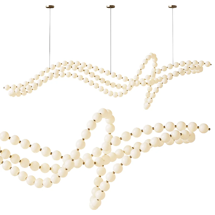 Glass Pearl Necklace Chandelier - Image 1