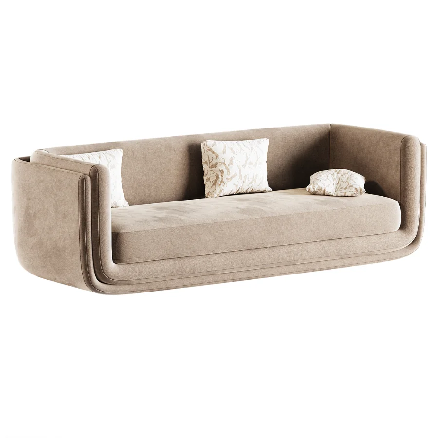 Clementine Dove Grey Woven 3 Seater Fabric Sofa - Image 1