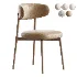 Modern Faux Leather Backrest Dining Chair with Oak Wood Legs - Thumbnail 1