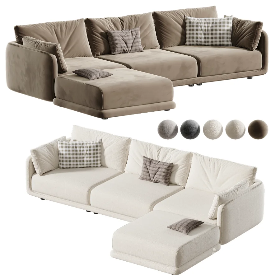 Naples Modular Upholstered Chaise L-Sectional - Image 1