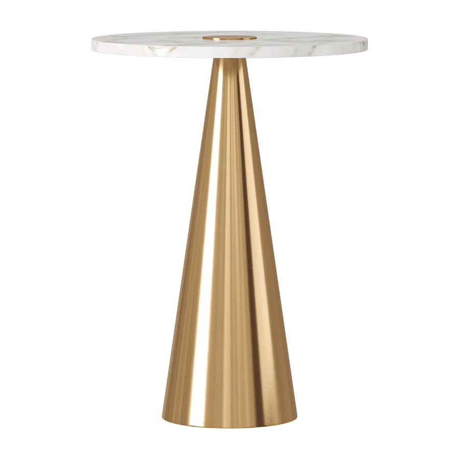 Addyson Grey Marble And Gold Side Table - Image 3