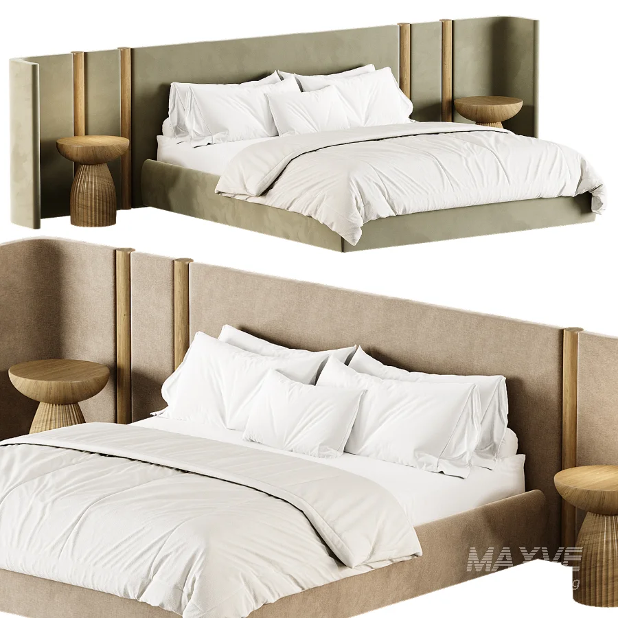 Japandi Double Bed 02 - Image 4
