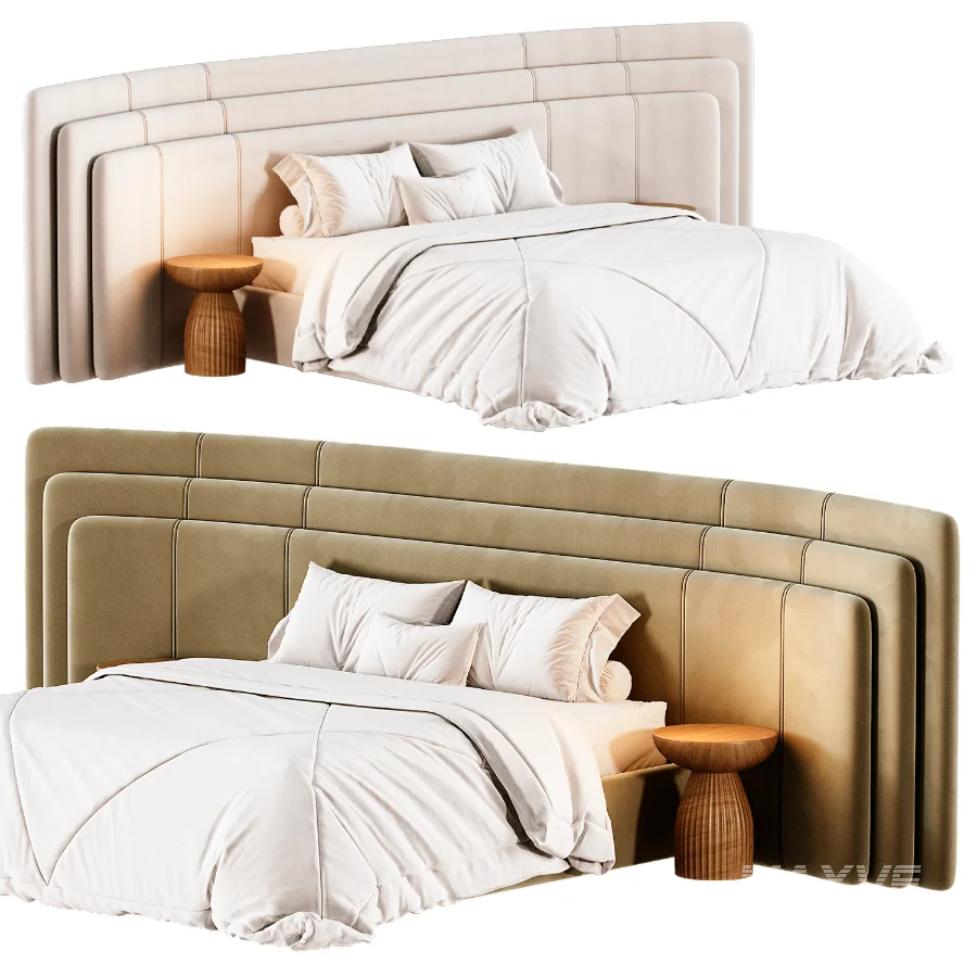 Addax Velvet Luxury Wide Triple Layer Headboard - Image 3