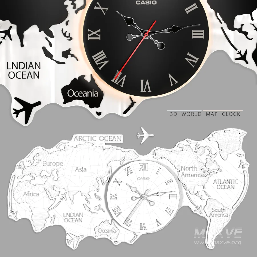 3D WORLD MAP CLOCK - Image 4