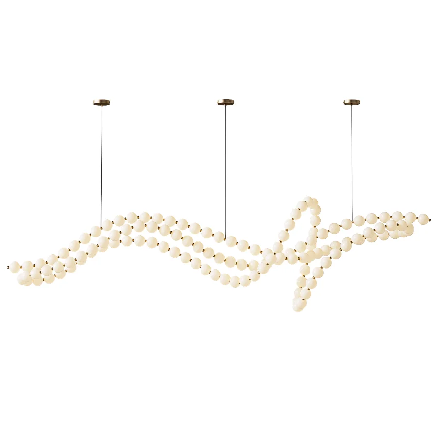 Glass Pearl Necklace Chandelier - Image 2