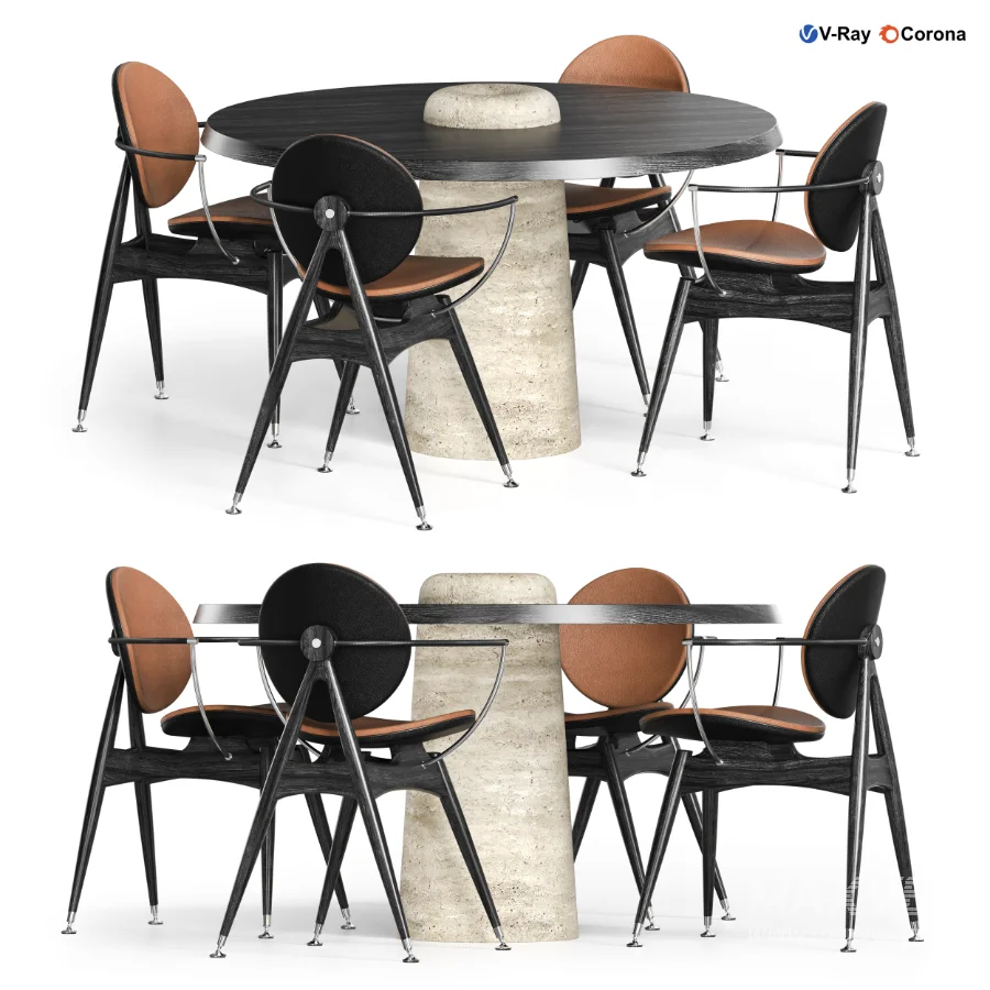 DINING TABLE WITH 4 CHAIRS - Image 3