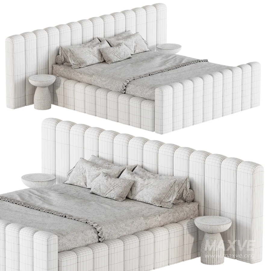 Amma Brown Velvet King Bed - Image 5
