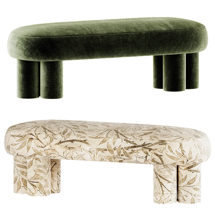Estelle Stone Cream Ottoman - Image 2