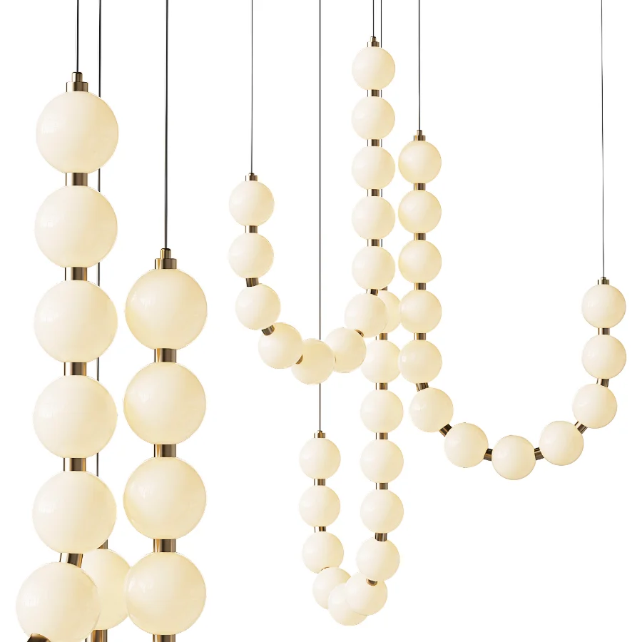 Womo Pearl Brass Globe Chandelier - Image 1