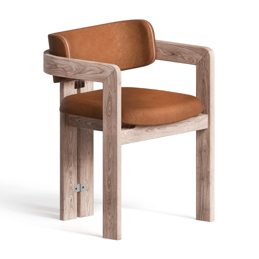 CHAIR With Solid Curved Wooden Structure - Image 2