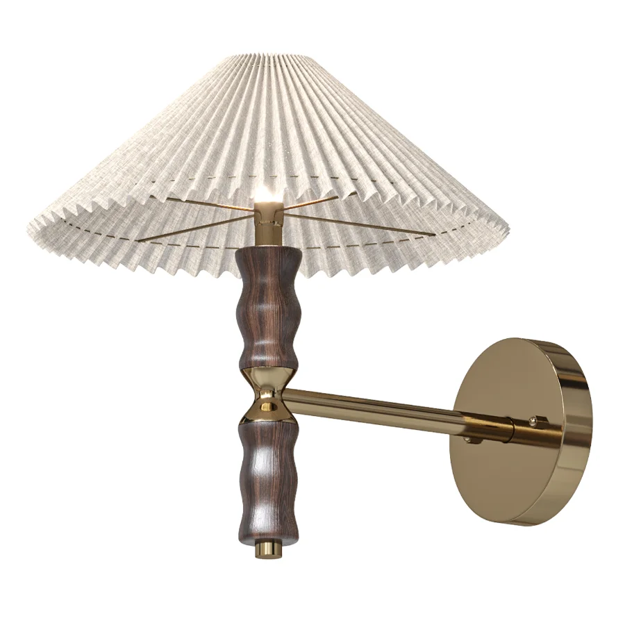 Pleated Walnut Wall Light - Image 2