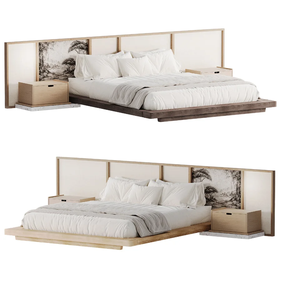 Japandi Double Bed 01 - Image 3