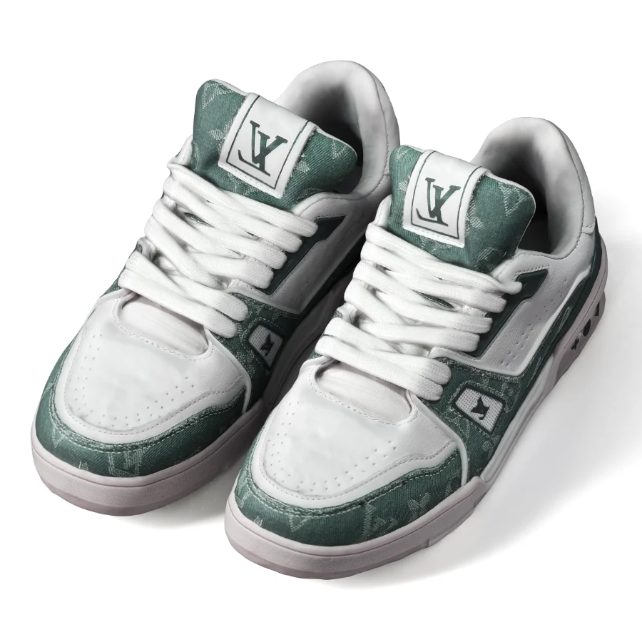 Minimal Sneakers with Denim Design - Image 2