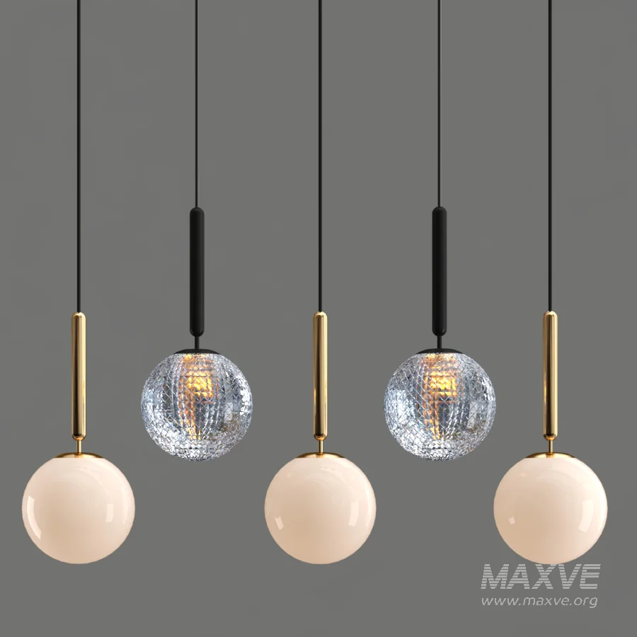 Glass ball pendant lamp - Image 1