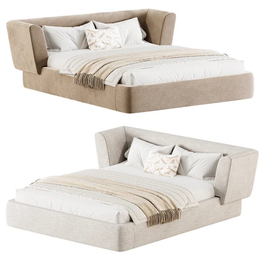 Antonella Stone Cream Fabric King Bed - Image 5