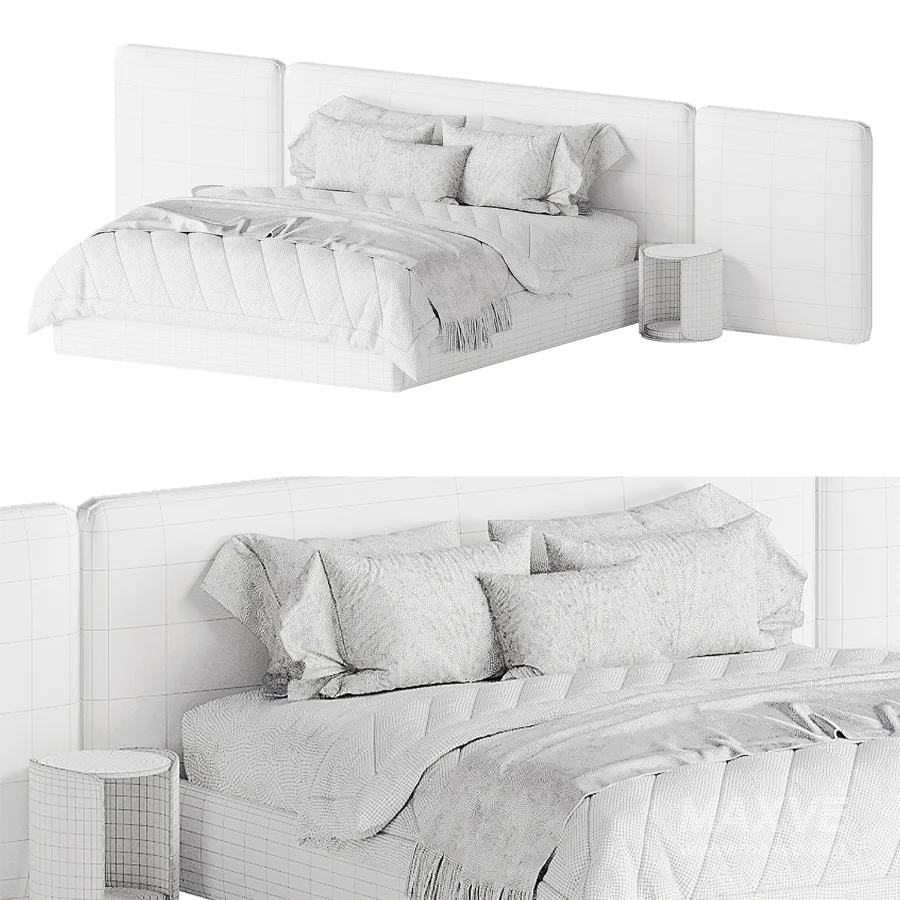 Japandi Modern Double Bed - Image 3