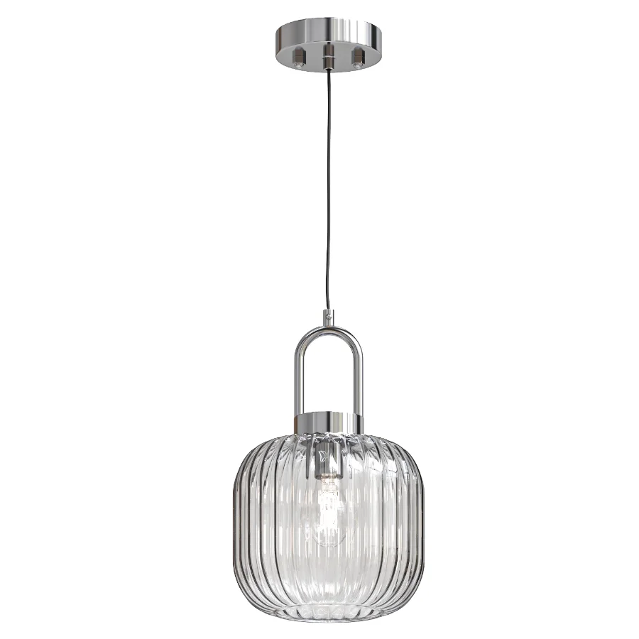 Modern Ribbed Glass Pendant Lights - Image 2