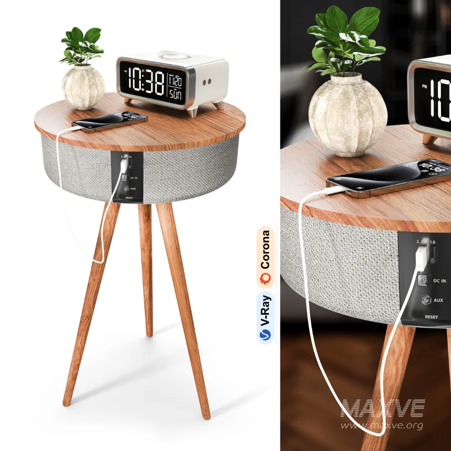 Wooden Smart Side Table - Image 1