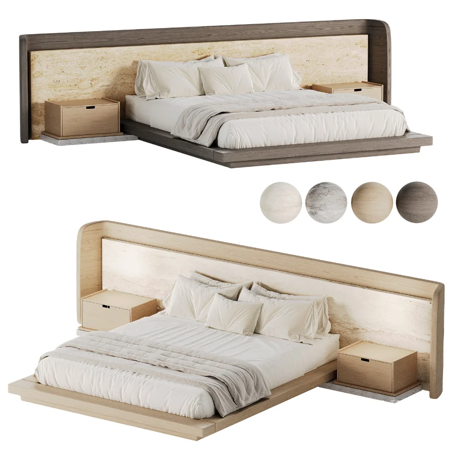 Japandi Modern Double Bed 02 - Image 6