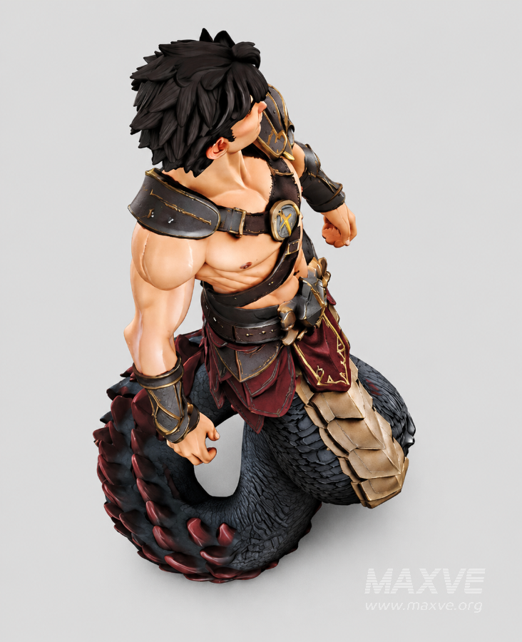 Fantasy Half-Man Half-Dragon Warrior 3D Character Model - Image 6