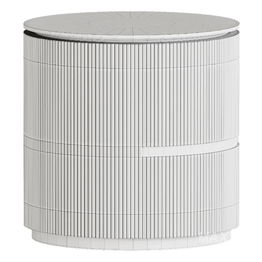Archie Cream Wooden Oval Bedside Table - Image 2