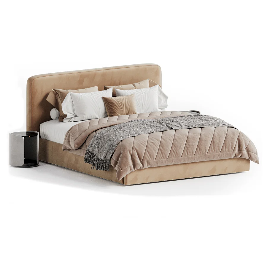Abbyson Luxe Upholstered Bed - Image 1