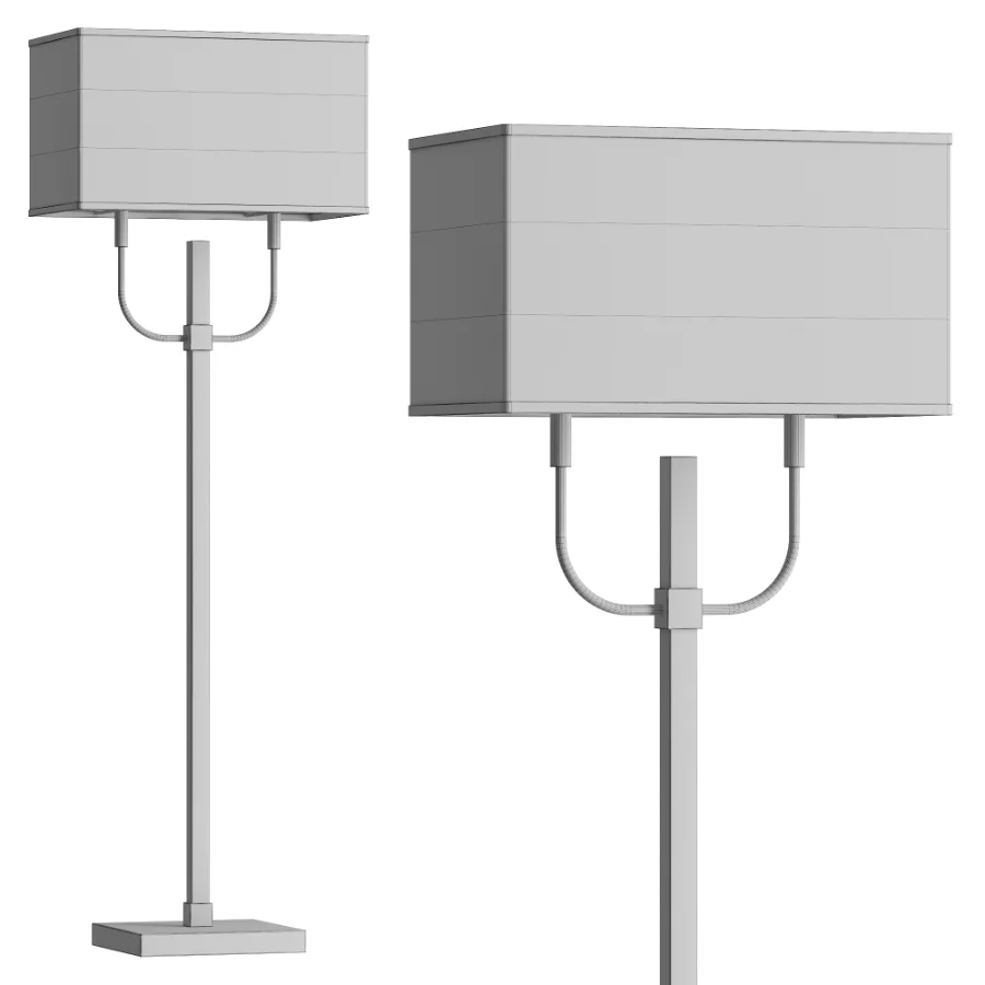 Black and Gold Metal Floor Lamp with Linen Shade - Image 3