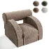 Modern Curved Upholstered Lounge Armchair - Thumbnail 5