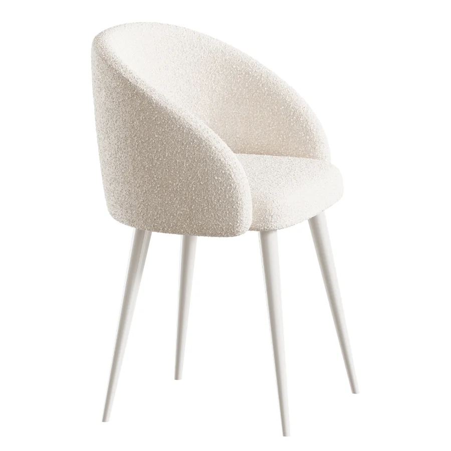 Boucle chair white prostohome - Image 2